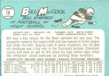 1965 Topps #18 Bill McCool Back