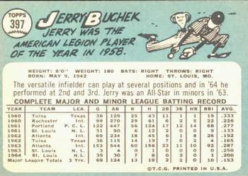1965 Topps #397 Jerry Buchek Back