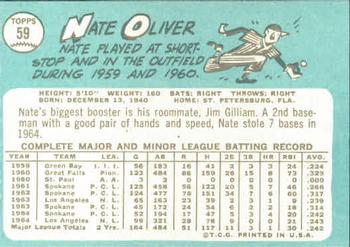 1965 Topps #59 Nate Oliver Back