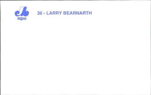 1989 Montreal Expos Postcards #2 Larry Bearnarth Back