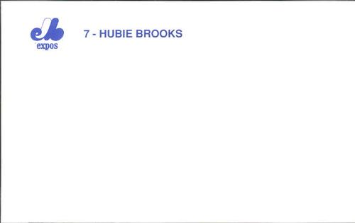 1989 Montreal Expos Postcards #3 Hubie Brooks Back
