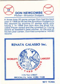1977-84 Galasso Glossy Greats #17 Don Newcombe Back