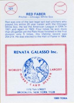 1977-84 Galasso Glossy Greats #121 Red Faber Back