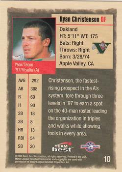 1998 Team Best #10 Ryan Christenson Back