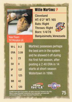 1998 Team Best #75 Willie Martinez Back