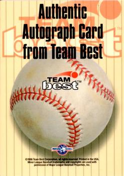 1998 Team Best - Autographs Signature Series #NNO A.J. Burnett Back