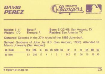 1990 Star #25 David Perez Back
