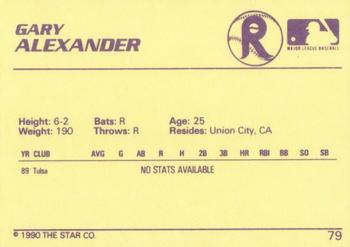 1990 Star #79 Gary Alexander Back
