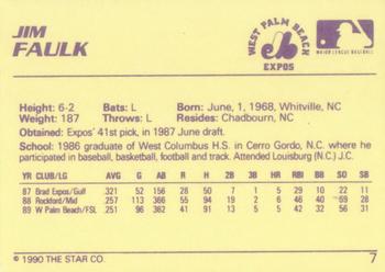 1990 Star #7 Jim Faulk Back