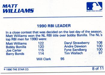 1990 Star Matt Williams #8 Matt Williams Back
