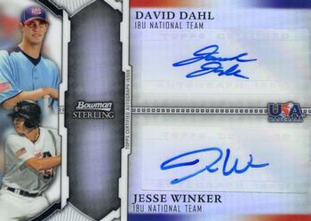 2011 Bowman Sterling - Dual Autographs Refractors #BSDA-DW David Dahl / Jesse Winker Front
