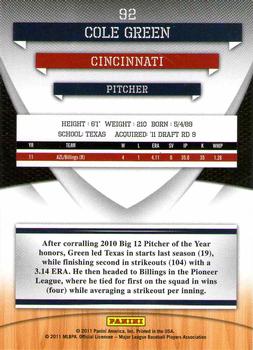 2011 Donruss Elite Extra Edition - Prospects #92 Cole Green Back