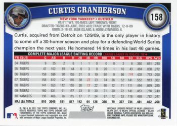 2011 Topps Chrome - X-Fractors #158 Curtis Granderson Back
