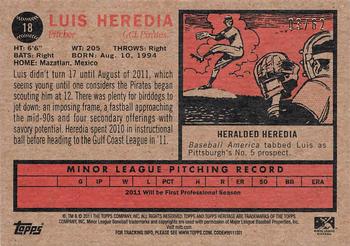 2011 Topps Heritage Minor League - Black Border #18 Luis Heredia Back
