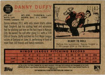 2011 Topps Heritage Minor League - Black Border #105 Danny Duffy Back