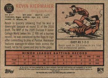 2011 Topps Heritage Minor League - Blue Tint #123 Kevin Kiermaier Back