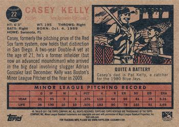 2011 Topps Heritage Minor League - Green Tint #22 Casey Kelly Back