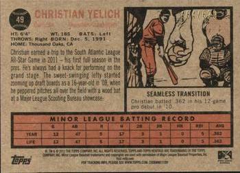2011 Topps Heritage Minor League - Green Tint #49 Christian Yelich Back