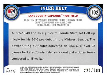2011 Topps Pro Debut - Blue #102 Tyler Holt Back