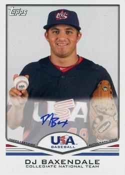 2011 Topps USA Baseball - Autographs #USA-A2 D.J. Baxendale Front