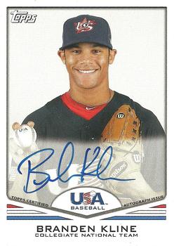 2011 Topps USA Baseball - Autographs #USA-A9 Branden Kline Front