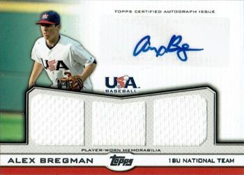 2011 Topps USA Baseball - Triple Jersey Autographs #ATR-AB Alex Bregman Front