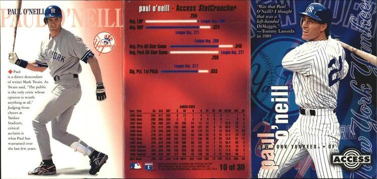 1996 Circa - Access #10 Paul O'Neill Front