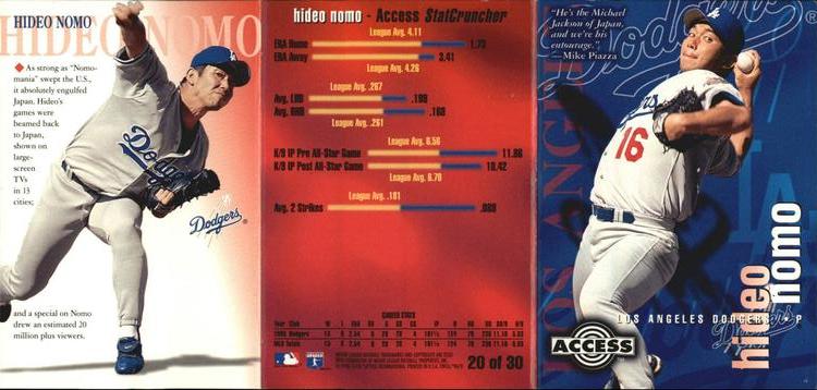 1996 Circa - Access #20 Hideo Nomo Front