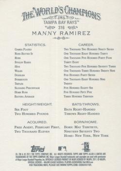 2011 Topps Allen & Ginter - Code Cards #316 Manny Ramirez Back