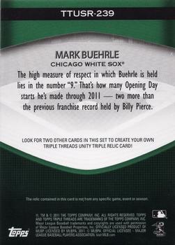 2011 Topps Triple Threads - Unity Relics Emerald #TTUSR-239 Mark Buehrle Back