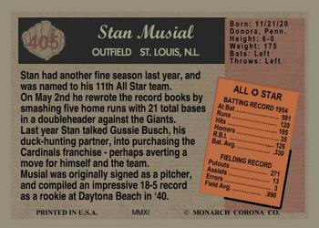 2010 Monarch Corona Color TV 1955 Extension Series #405 Stan Musial Back