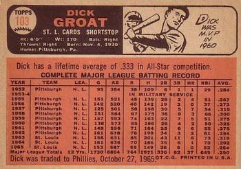 1966 Topps #103 Dick Groat Back