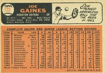 1966 Topps #122 Joe Gaines Back