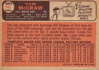 1966 Topps #141 Tom McCraw Back