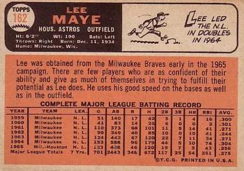 1966 Topps #162 Lee Maye Back