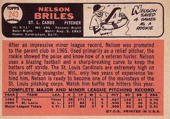 1966 Topps #243 Nelson Briles Back