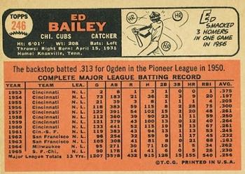 1966 Topps #246 Ed Bailey Back