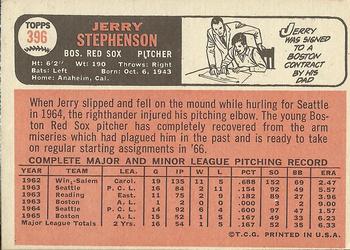 1966 Topps #396 Jerry Stephenson Back