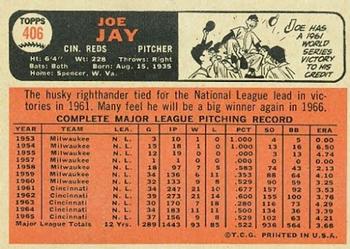 1966 Topps #406 Joe Jay Back