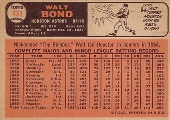 1966 Topps #431 Walt Bond Back