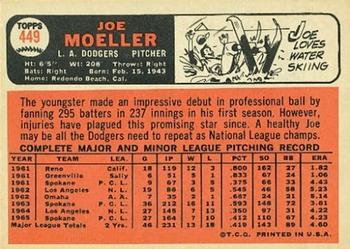 1966 Topps #449 Joe Moeller Back