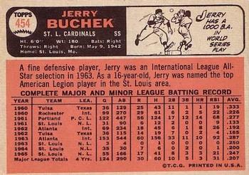 1966 Topps #454 Jerry Buchek Back