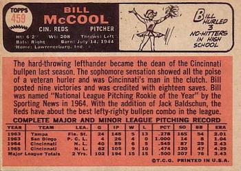 1966 Topps #459 Bill McCool Back