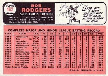 1966 Topps #462 Bob Rodgers Back