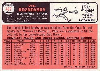 1966 Topps #467 Vic Roznovsky Back