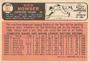 1966 Topps #567 Dick Howser Back