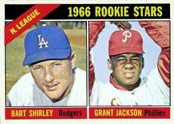 1966 Topps #591 NL 1966 Rookie Stars (Bart Shirley / Grant Jackson) Front