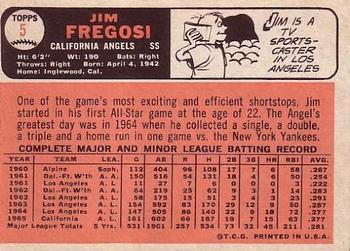 1966 Topps #5 Jim Fregosi Back