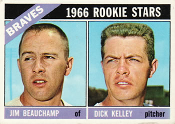 1966 Topps #84 Braves 1966 Rookie Stars (Jim Beauchamp / Dick Kelley) Front