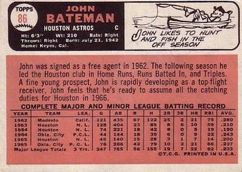 1966 Topps #86 John Bateman Back
